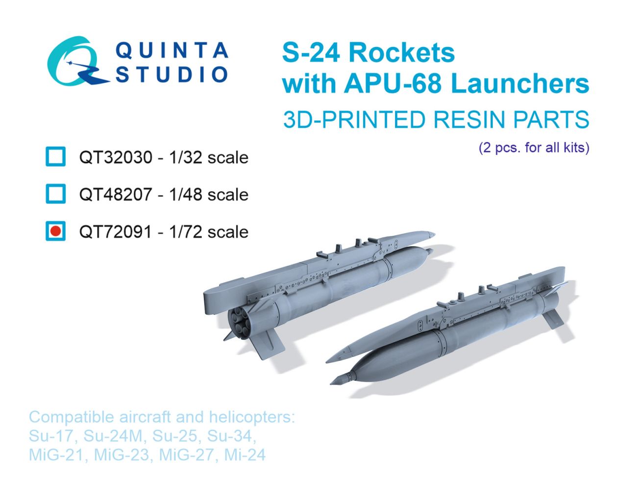 1:72 S-24 Rockets with APU-68 Launchers, 2 pcs (for all kits)