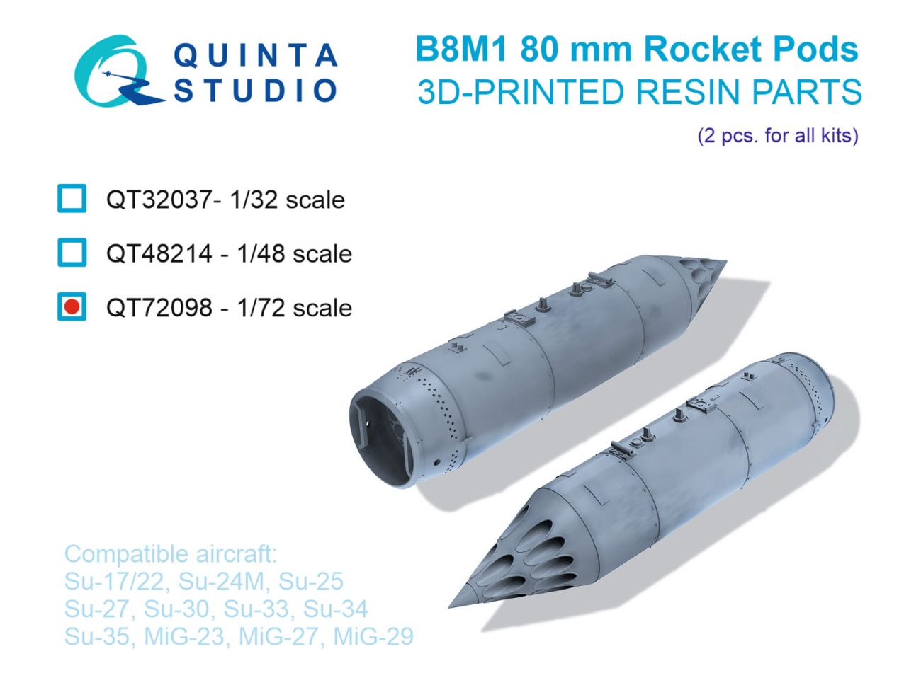 1:72 B8M-1 80mm Rocket Pods, 2 pcs (for all kits)