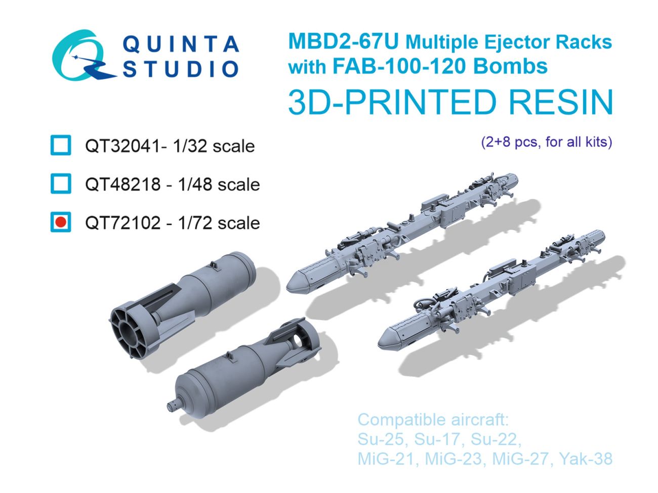 1:72 MBD2-67U Multiple ejector racks with FAB-100-120 Bombs, 2+8 pcs (for all kits)