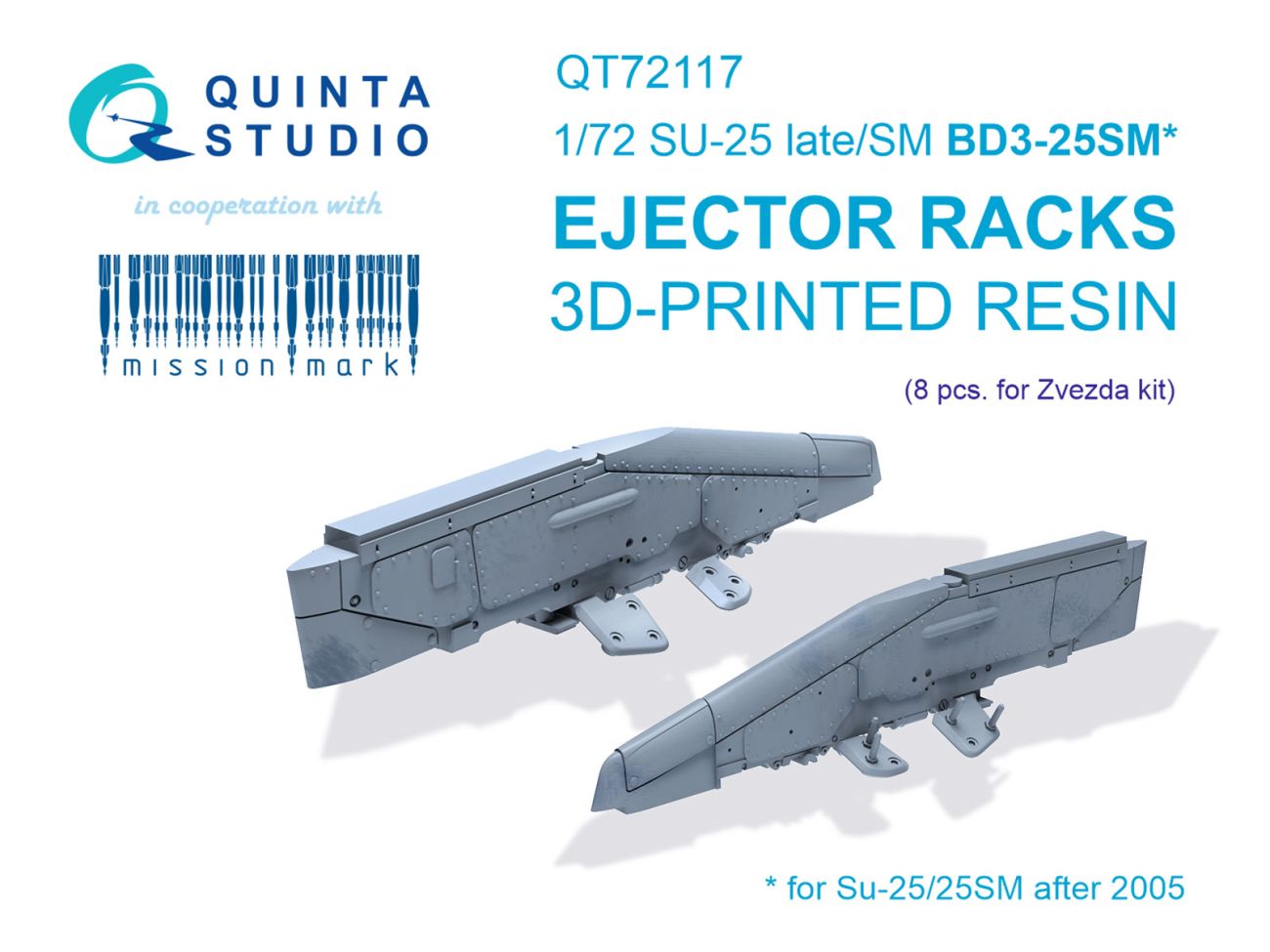 1:72 Su-25 late/Su-25SM BD3-25SM Ejector racks, 8 pcs (Zvezda)