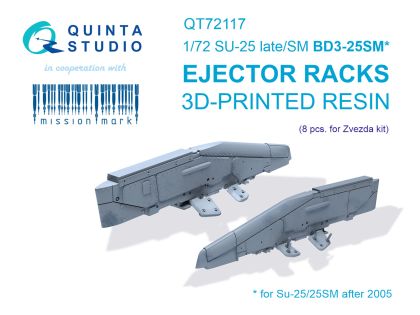 1:72 Su-25 late/Su-25SM BD3-25SM Ejector racks, 8 pcs (Zvezda)