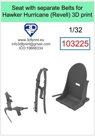1:32 Seat with separate belts for Hurricane Mk.II
