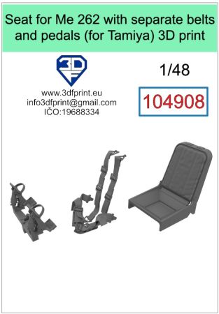 1:48 Seat for Me 262 with separate belts and pedals (Tamiya)