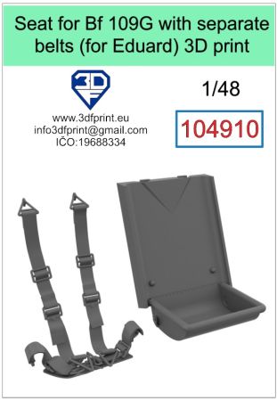 1:48 Seat for Bf 109G with separate belts (Eduard)