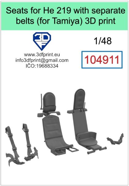 1:48 Seats for He 219 with separate belts (Tamiya)
