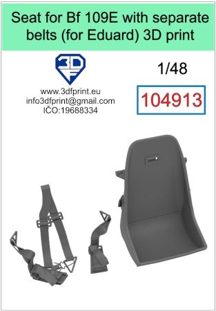 1:48 Seat for Bf 109E (Eduard) with separate belts