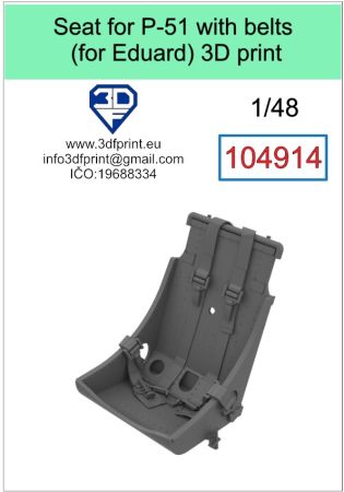 1:48 seat for P-51 with belts 1. varianta
