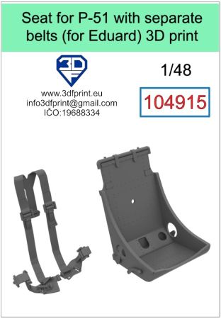 1:48 Seat for P-51 sith separate belts 1. varianta