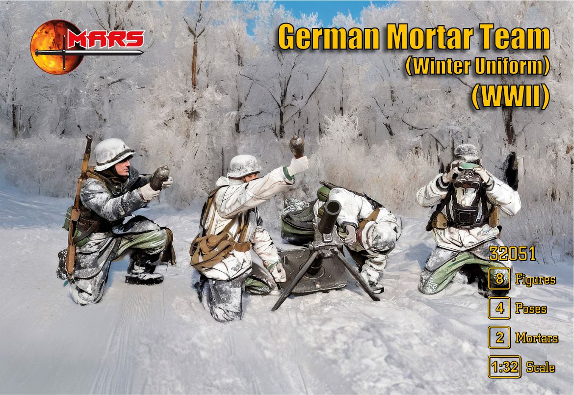 1:32 German Mortar Team in winter uniforms (WWII)