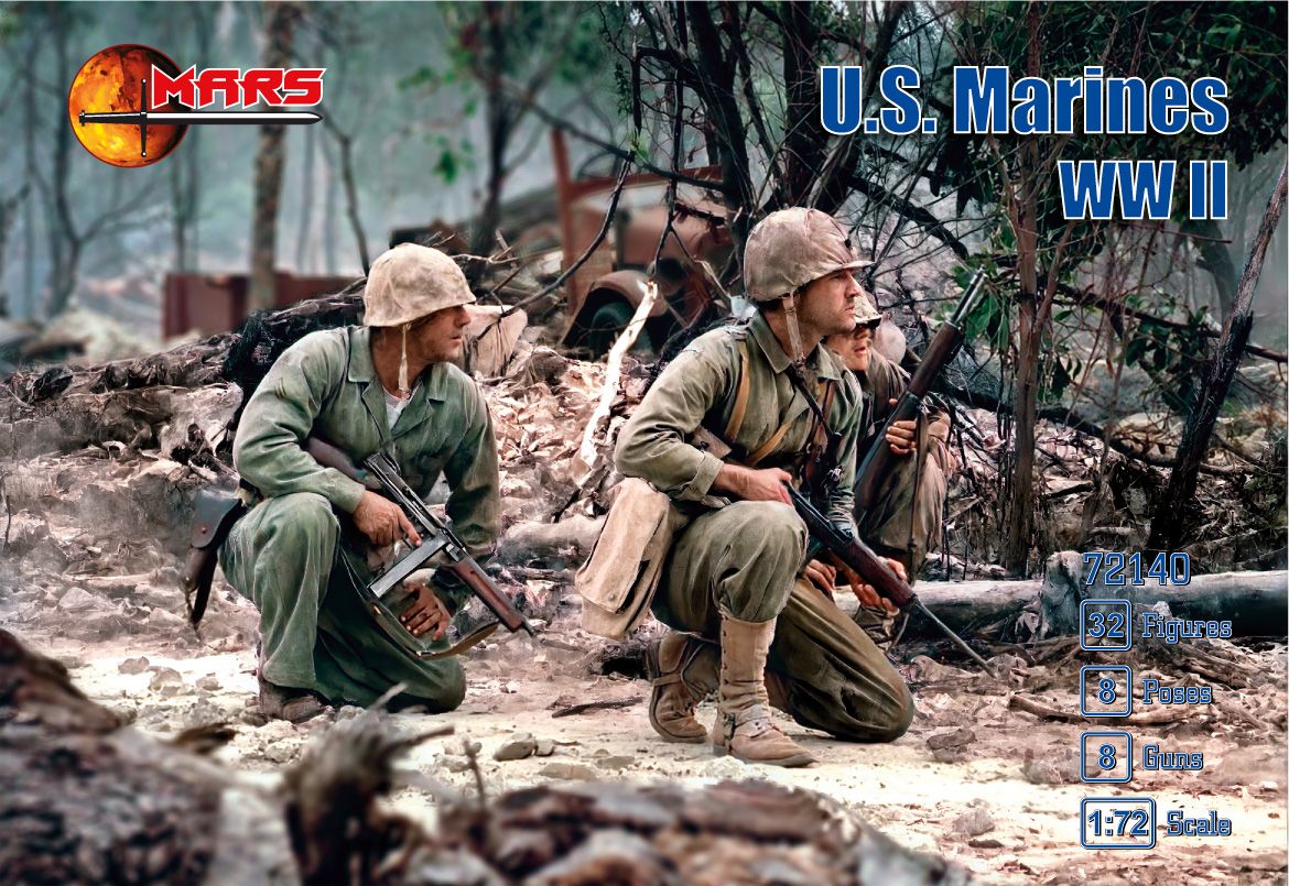 1:72 US WWII Marines (32 figures in 8 poses)