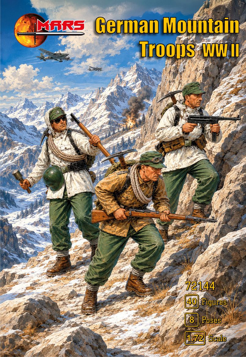 1:72 German WWII Mountain Troops (40 Figures / 8 Poses)