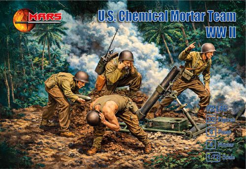 1:72 US WWII Chemical Mortar Team (32 Figures in 8 Poses and 8 Mortars)