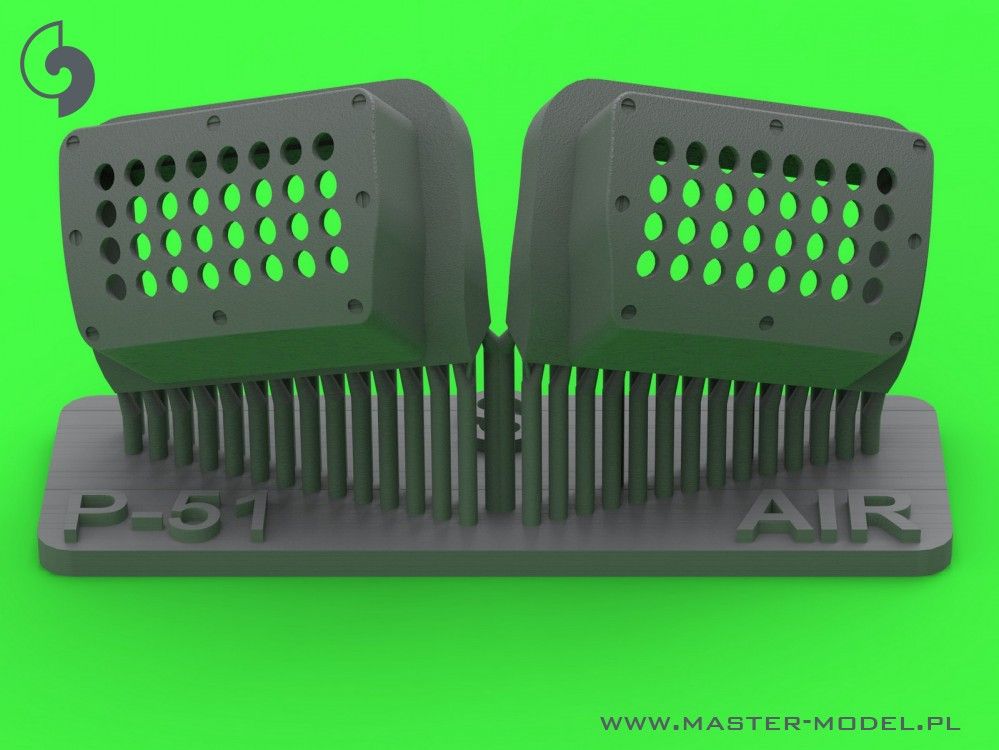 1:48 P-51 Mustang - carburator air filter cover - standard holed type (for Airfix)