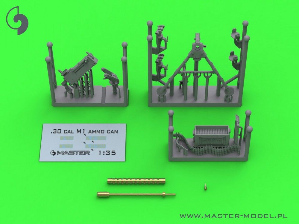 1:35 Browning M1919 A4 .30 cal (7,62mm) - machine gun on M2 tripod (with M1 ammo can)