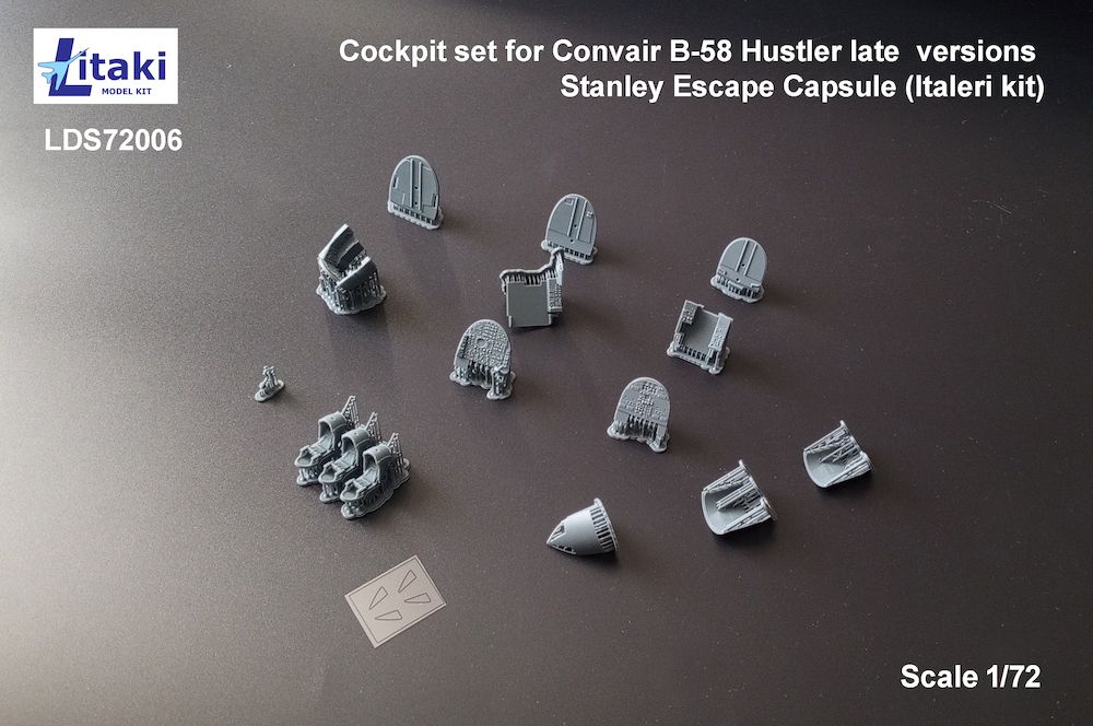 1:72 Convair B-58 Hustler - Cockpit Set with LATE Versions Stanley Escape Capsule (for Italeri Kits / 3D-Printed)