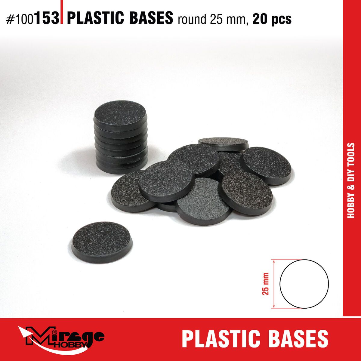 Plastic Base - Round 25 mm (20 pcs)