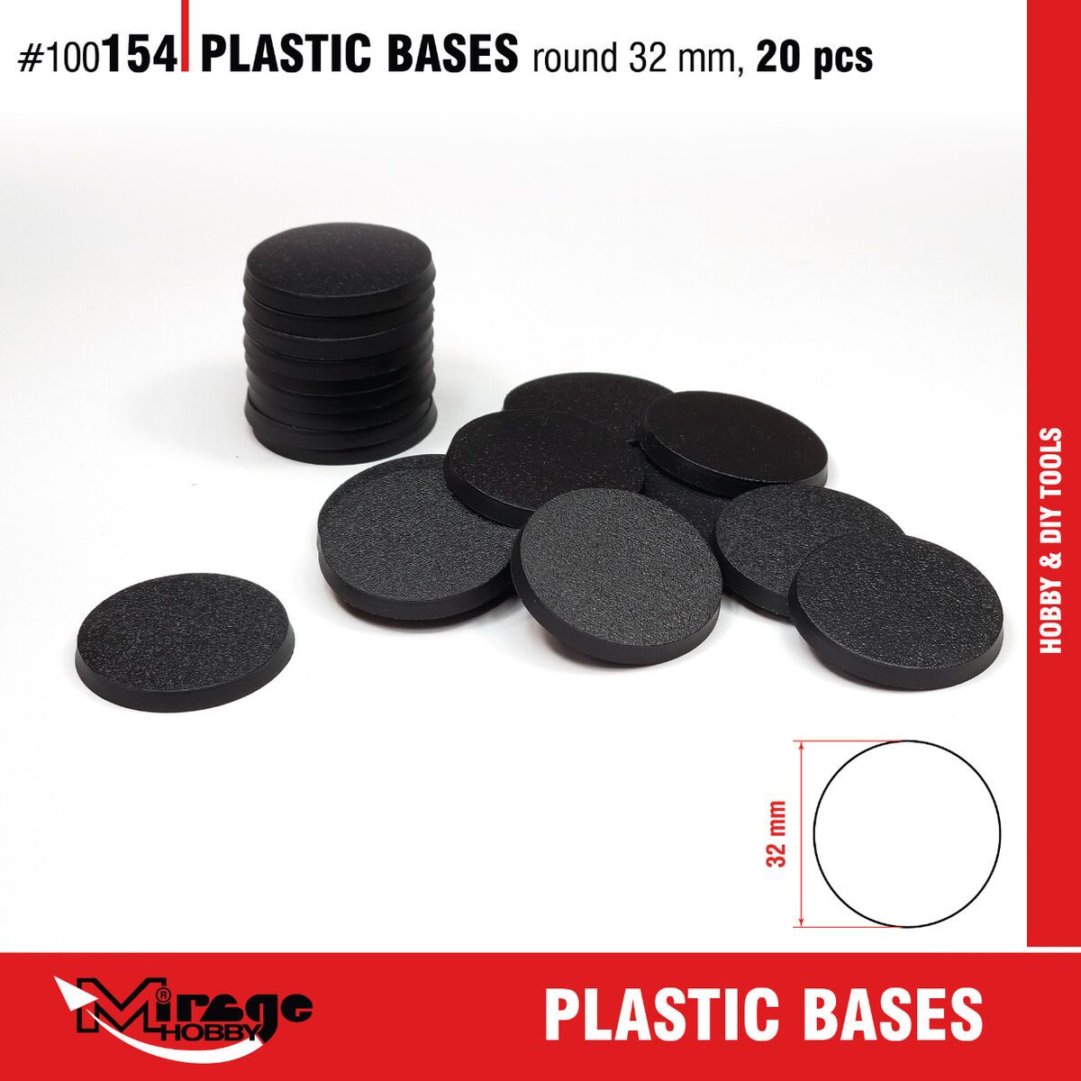 Plastic Base - Round 32 mm (20 pcs)