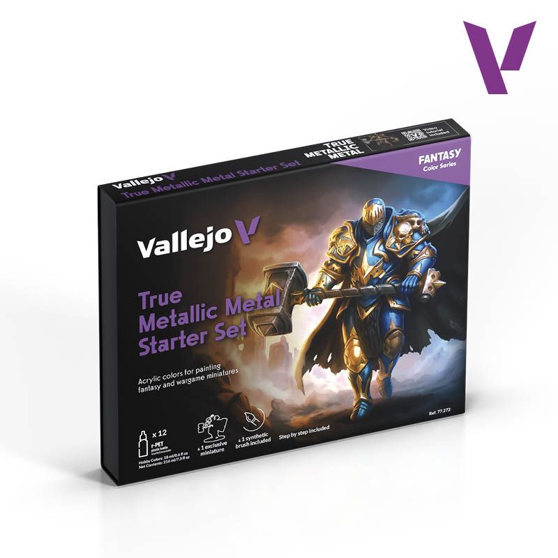 True Metallic Metal Starter Set (Paints + Brush + Mini + Leaflet)