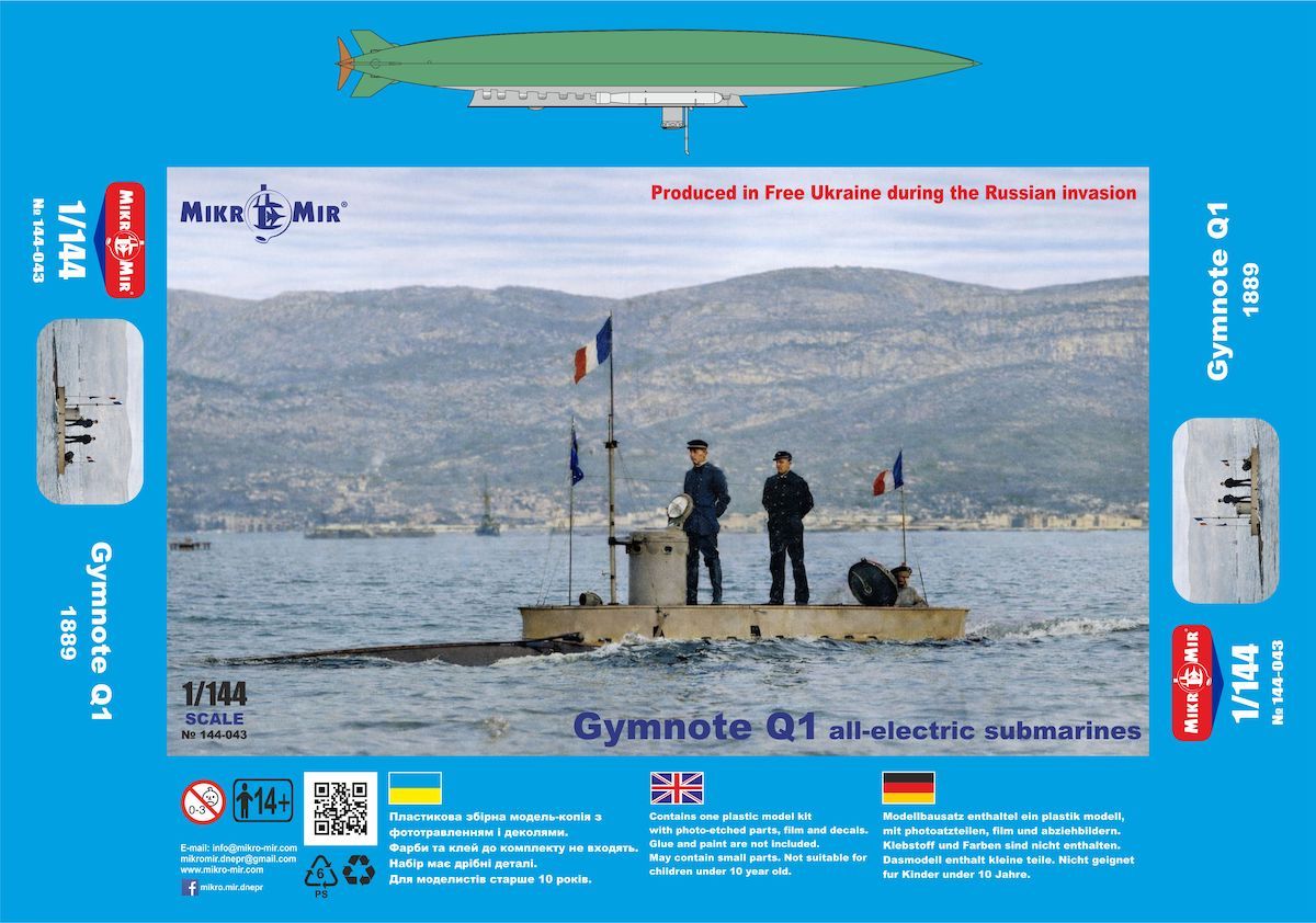 1:144 French Gymnote (Q1) - All Electric Submarine