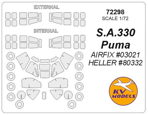 1:72 S.A.330 Puma (AIRFIX / HELLER) + wheels masks