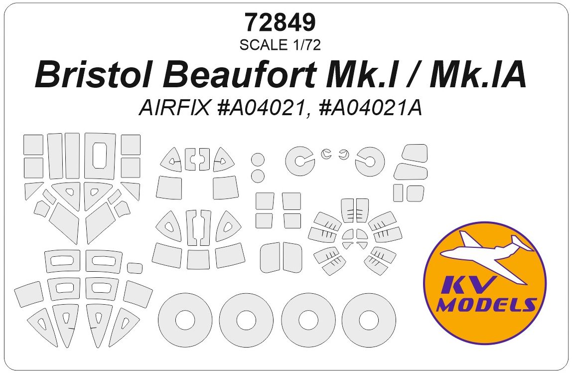 1:72 Bristol Beaufort Mk.I / Mk.IA - Painting Masks (for Aifix A04021 and A04021A Kits)