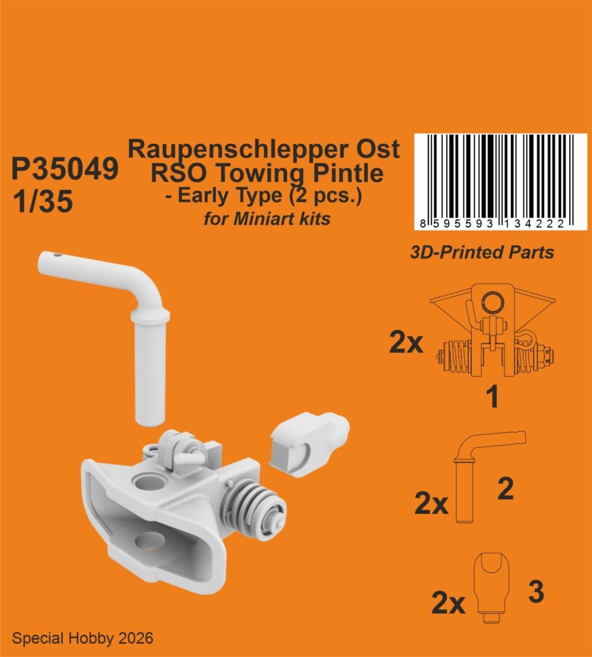 1:35 Raupenschlepper Ost RSO Towing Pintle - Early Type (2 pcs.) / for Miniart kits