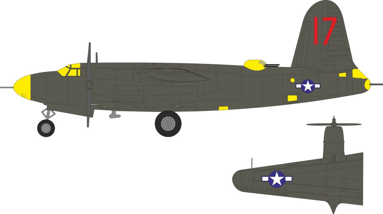 1:48 B-26 C-45 Marauder - US National Insignia & Tail Marking (for ICM Kits)