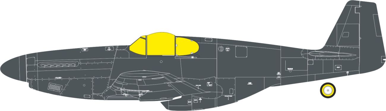 1:32 P-51 B (Malcolm Hood Canopy) - TFace Mask Set (for Eduard Kits)