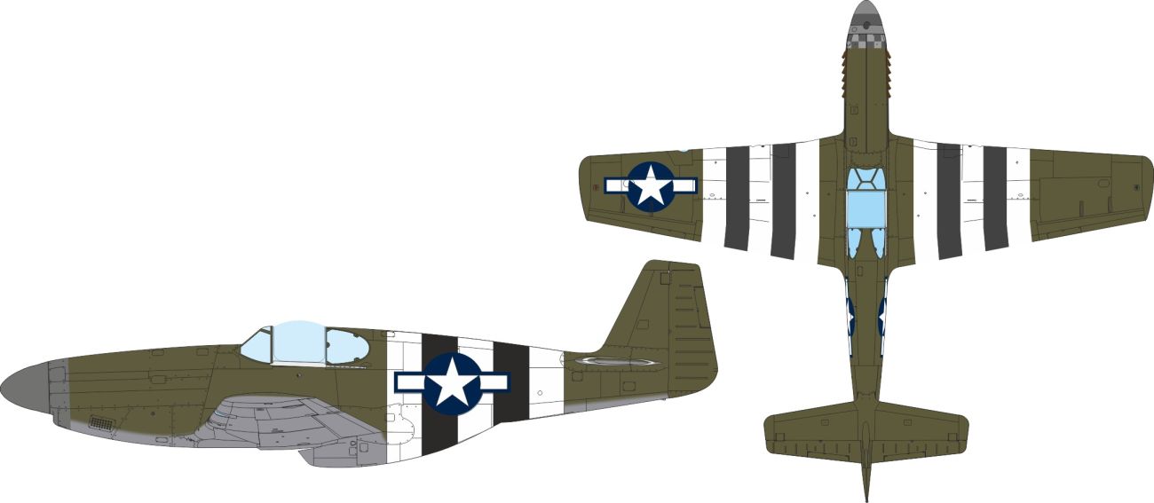 1:32 P-51 B Mustang - US National Insignia & D-Day Stripes (for Eduard Kits)