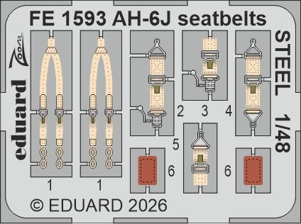1:48 Hughes AH-6 J - Steel Seatbelts Zoom Set (for ICM Kits)