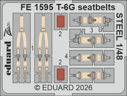 1:48 T-6 G Texan - Steel Seatbelts Zoom Set (for Italeri Kits)
