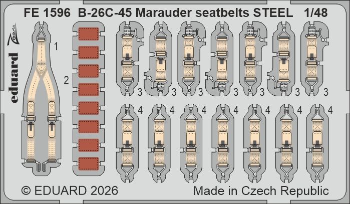 1:48 B-26 C-45 Marauder - Steel Seatbelts Zoom Set (for ICM Kits)