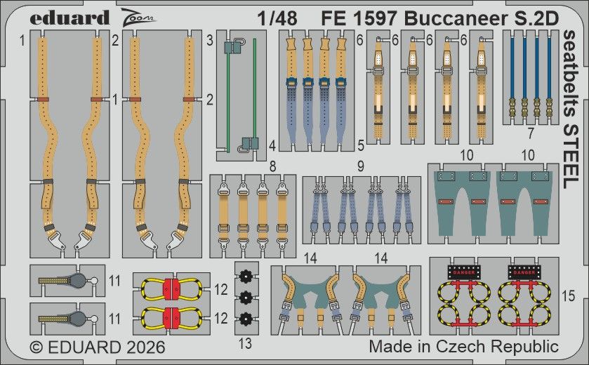 1:48 Blackburn Buccaneer S.2D - Seatbelts Steel Zoom Set (for Trumpeter Kits)