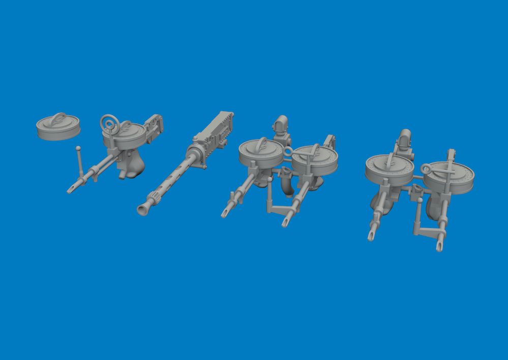 1:48 Handley Page Hampden TB Mk.I - Guns Set (for ICM Kits / 3D-Printed)