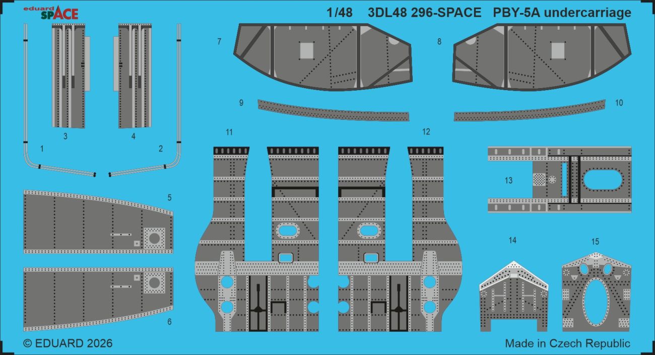 1:48 PBY-5 A Catalina - Undercarriage Space Set (for Eduard and Revell Kits)