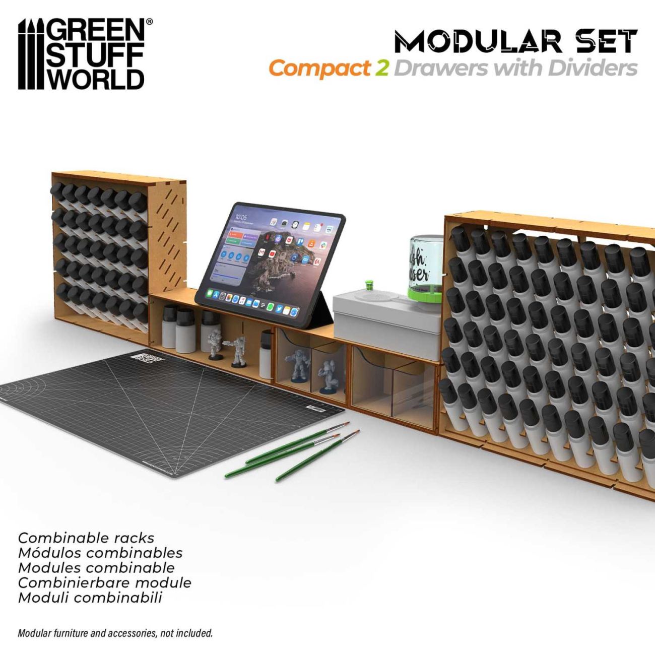 Compact Horizontal Organizer with 2 double drawers