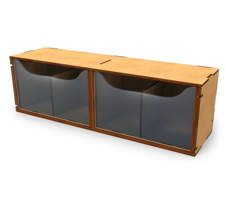 Compact Horizontal Organizer with 2 double drawers