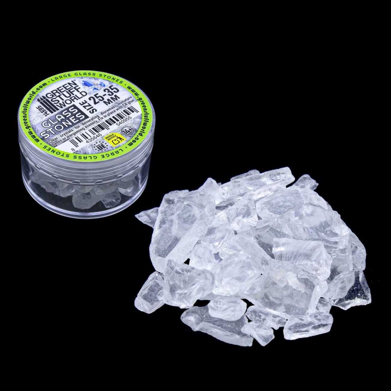 Crushed glass stones 25-35mm