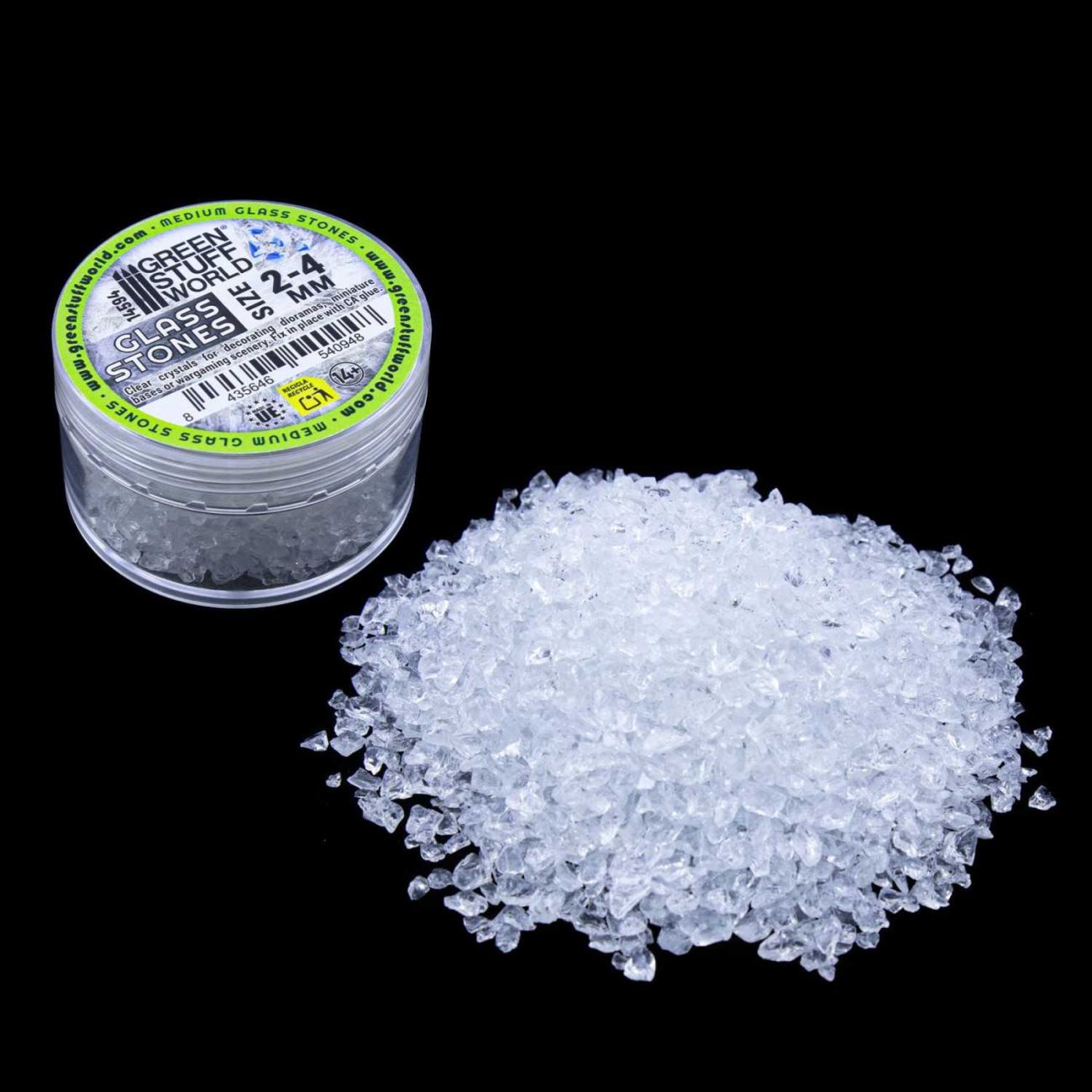 Crushed glass stones 2-4mm