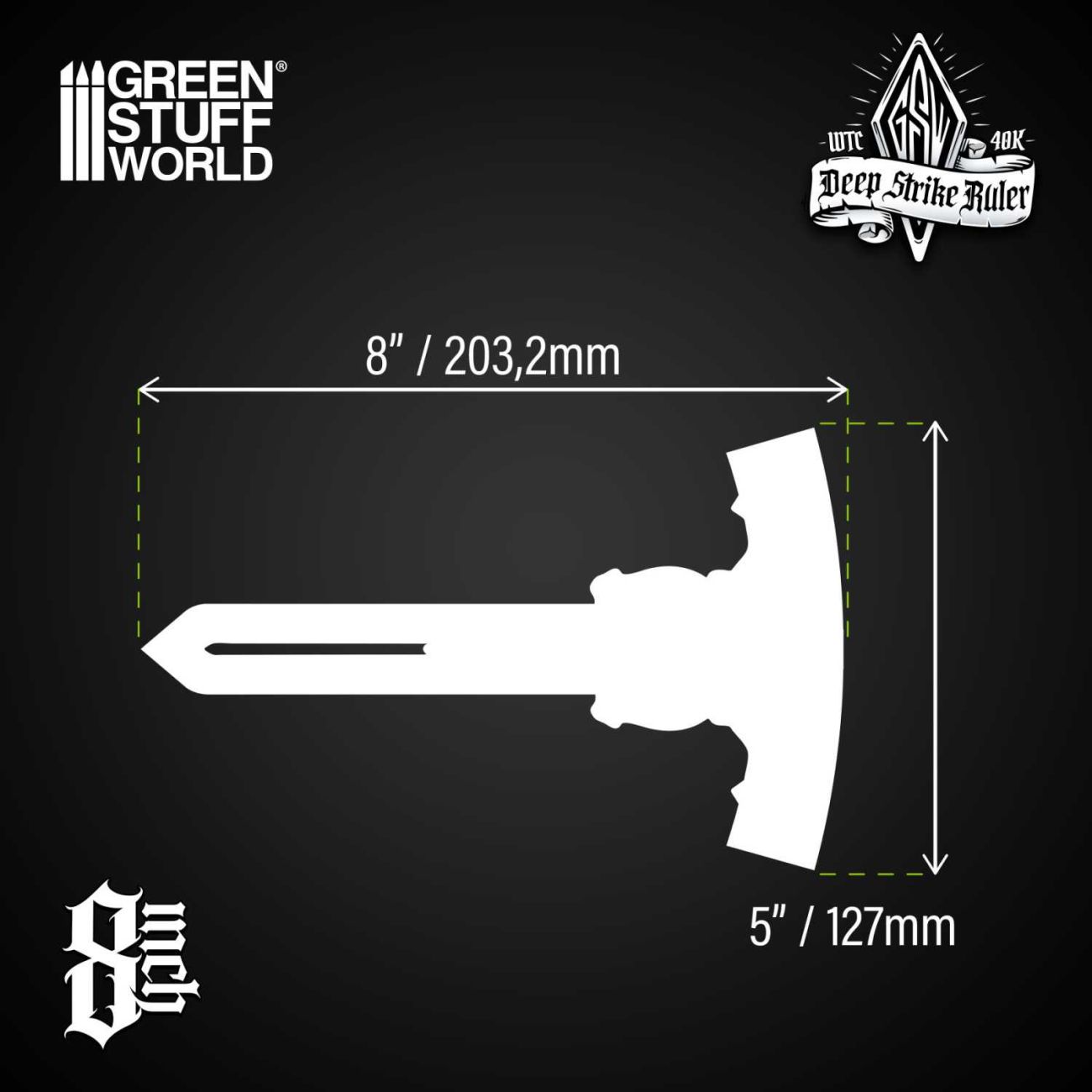 Deep Strike Ruler Template 8