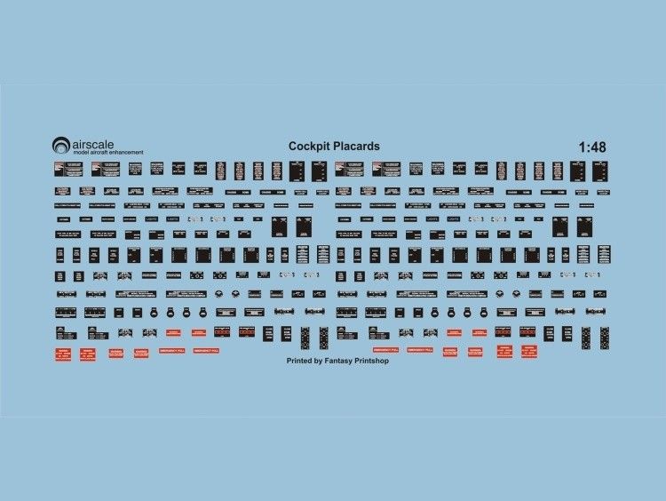 1:48 WWII Allied Cockpit Placards & Dataplates Decals