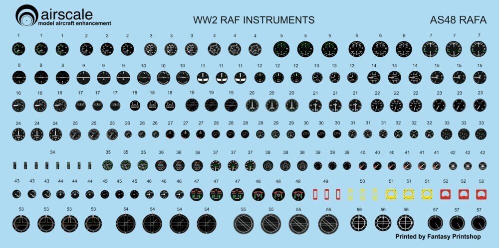 1:48 RAF WWII Instruments Dial Decals