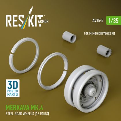 1:35 Merkava Mk.4 steel road wheels (12 pairs) for Meng/HobbyBoss kit