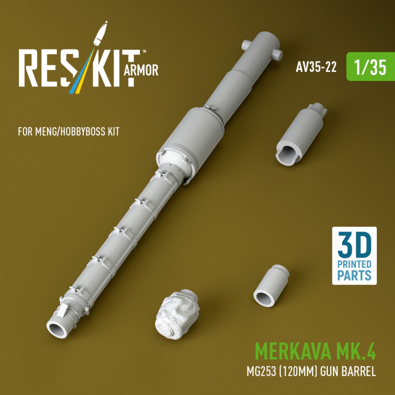 1:35 Merkava Mk.4 MG253 (120mm) gun barrel for Meng/HobbyBoss kit