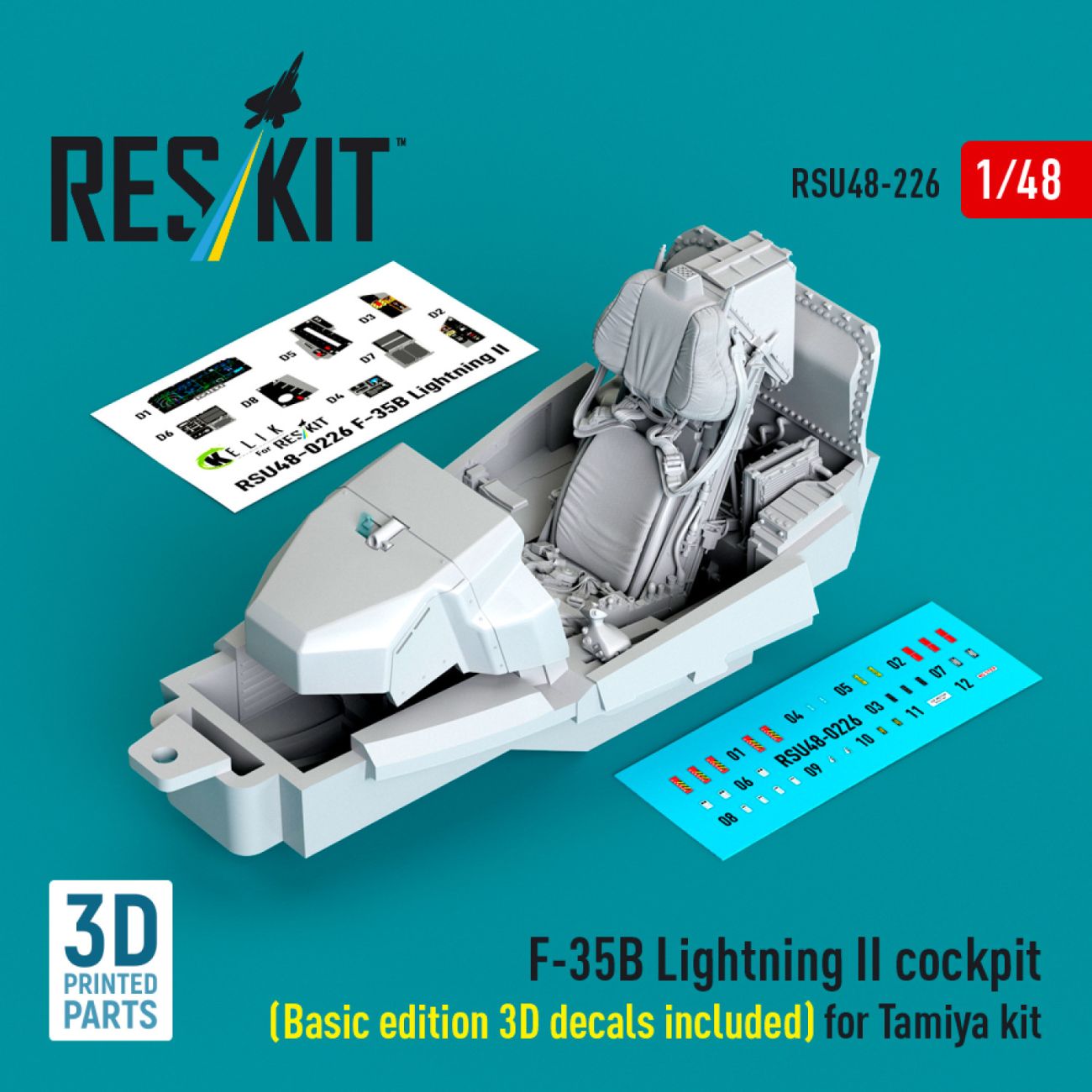 1:48 F-35B Lightning II cockpit (Basic edition 3D decals included) for Tamiya kit