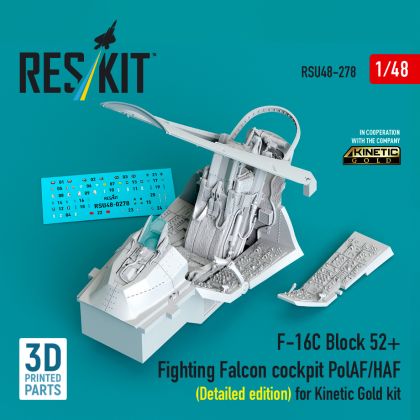 1:48 F-16C Block 52+ Fighting Falcon cockpit PolAF/HAF (Detailed edition) for Kinetic Gold kit