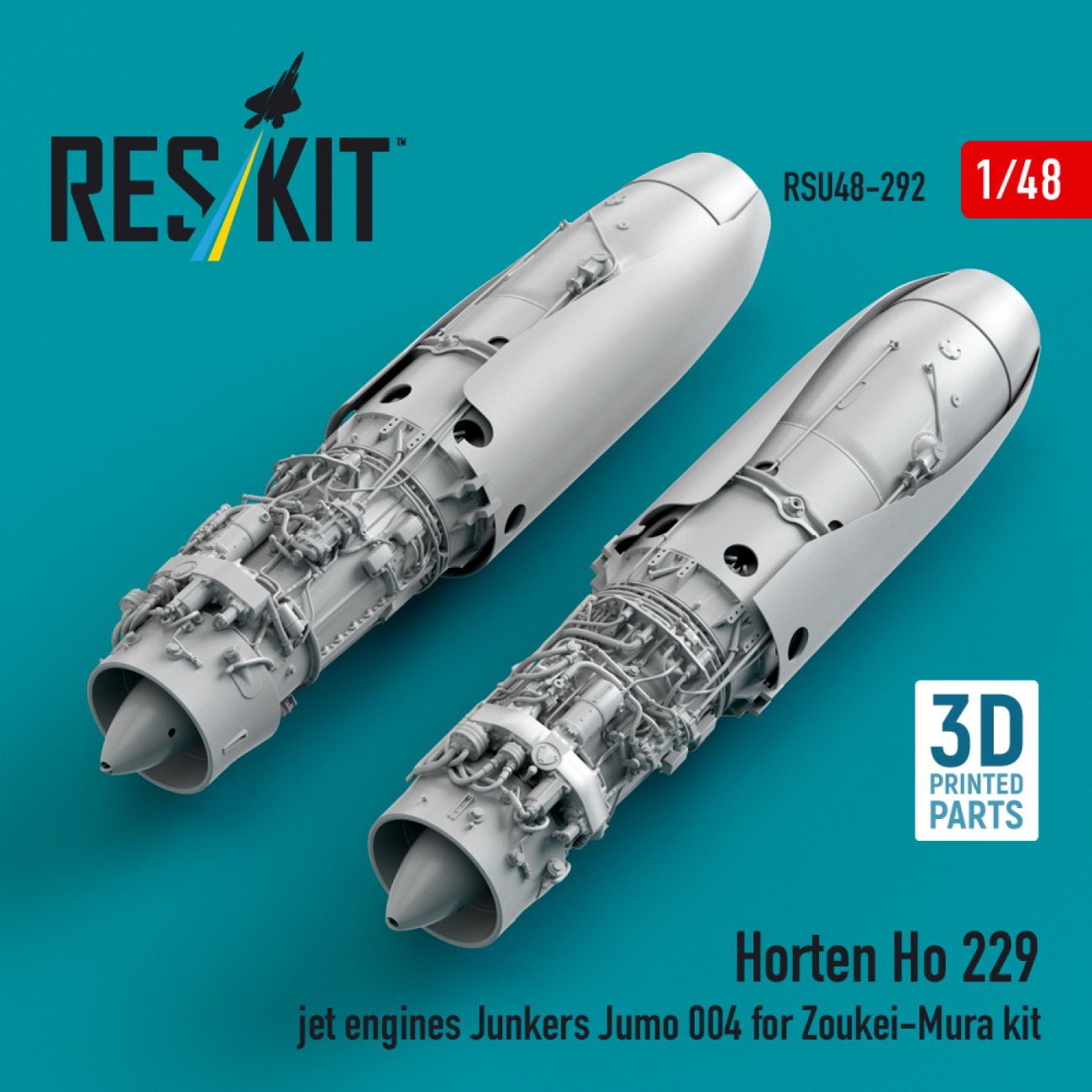 1:48 Horten Ho 229 jet engines Junkers Jumo 004 for Zoukei-Mura kit