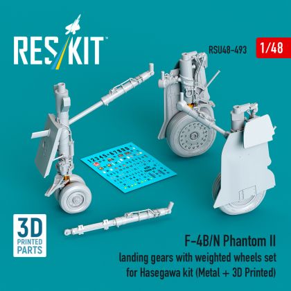 1:48 F-4B/N Phantom II landing gear with weighted wheels set for Hasegawa kit