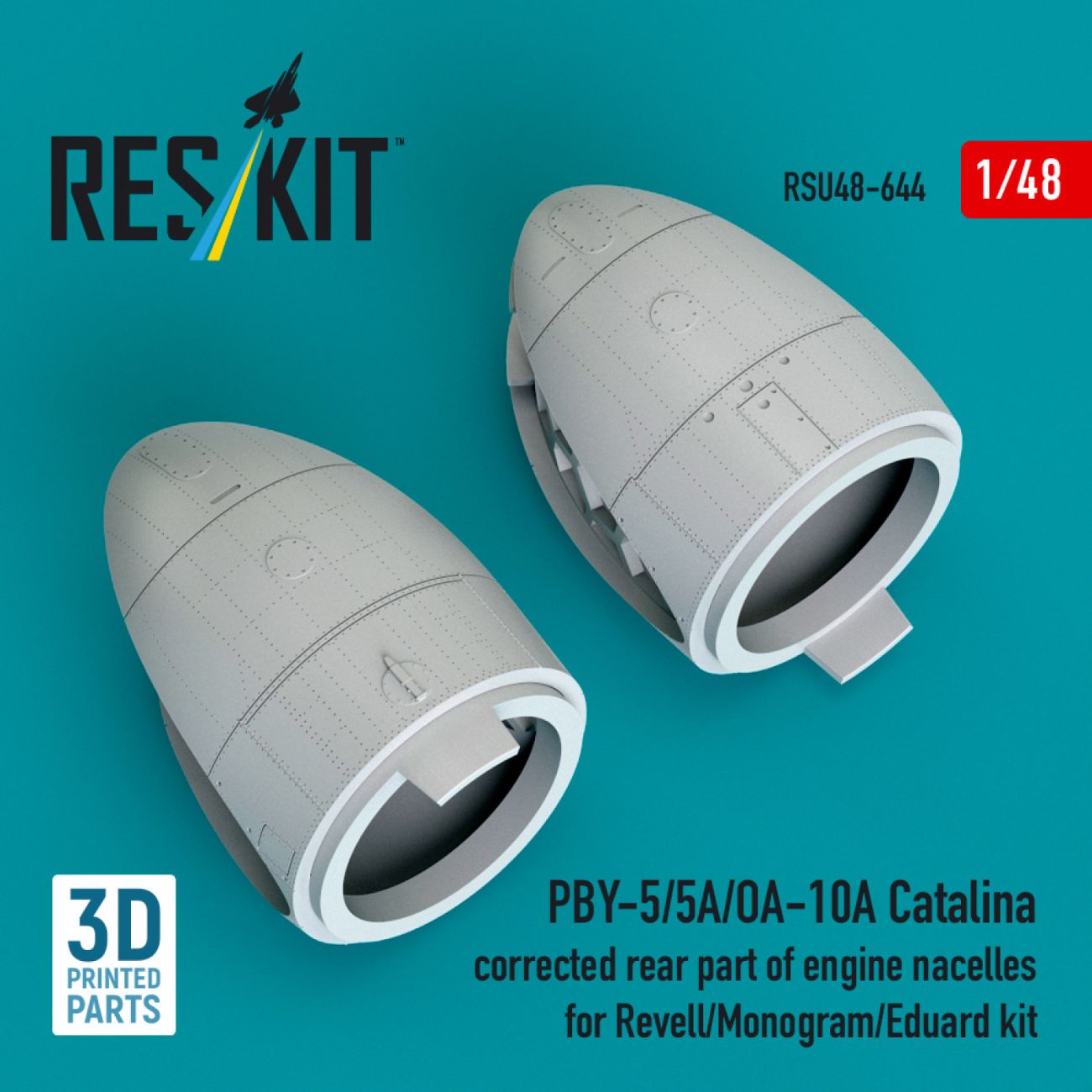 1:48 PBY-5/5A/OA-10A Catalina corrected rear part of engine nacelles for Revell/Monogram/Eduard kit