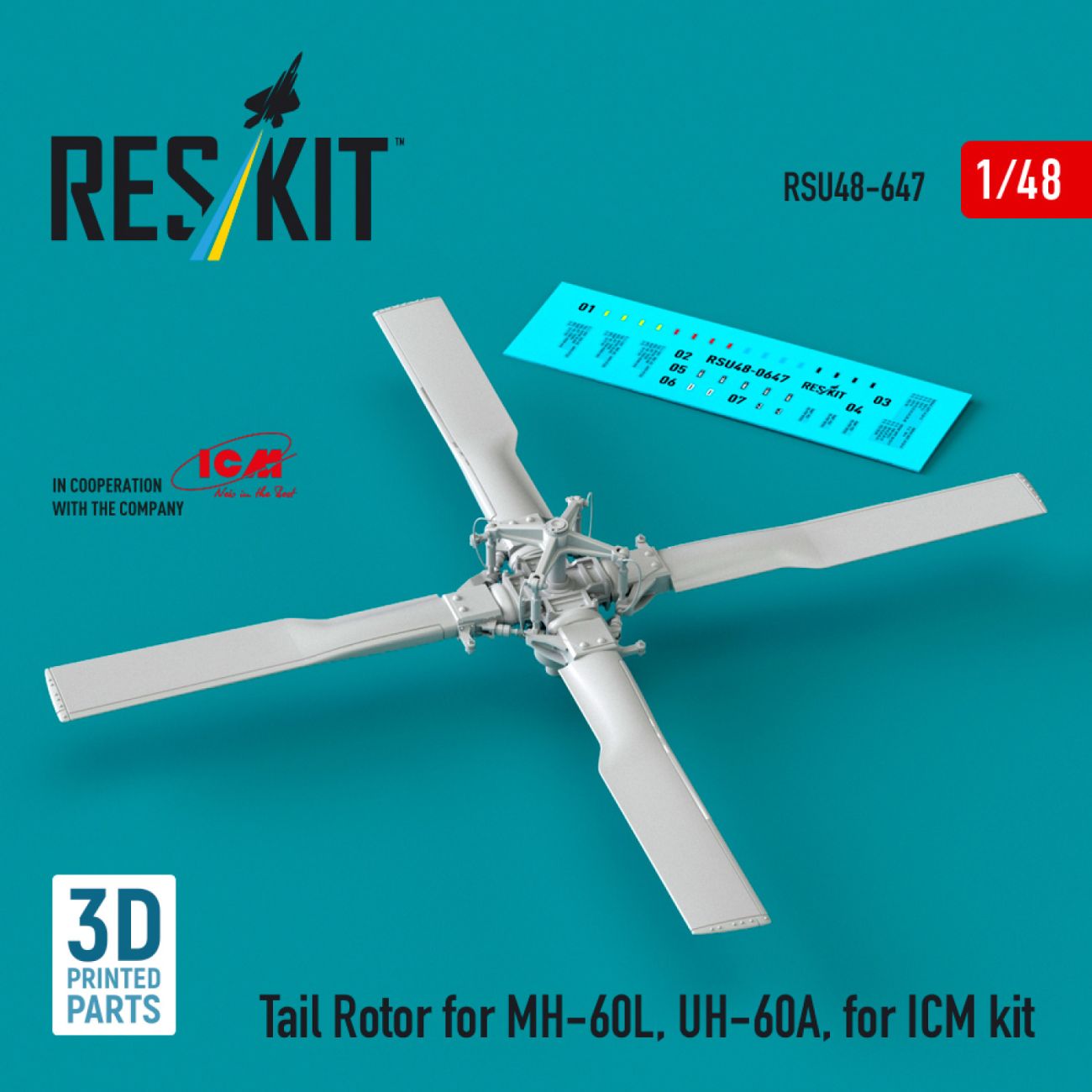 1:48 Tail Rotor for MH-60L, UH-60A, for ICM kit